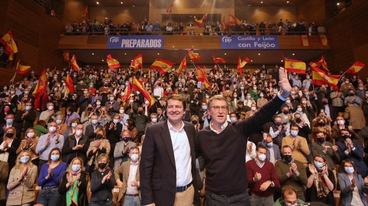 Alfonso Fernández Mañueco y Alberto Núñez Feijóo, hoy en Valladolid