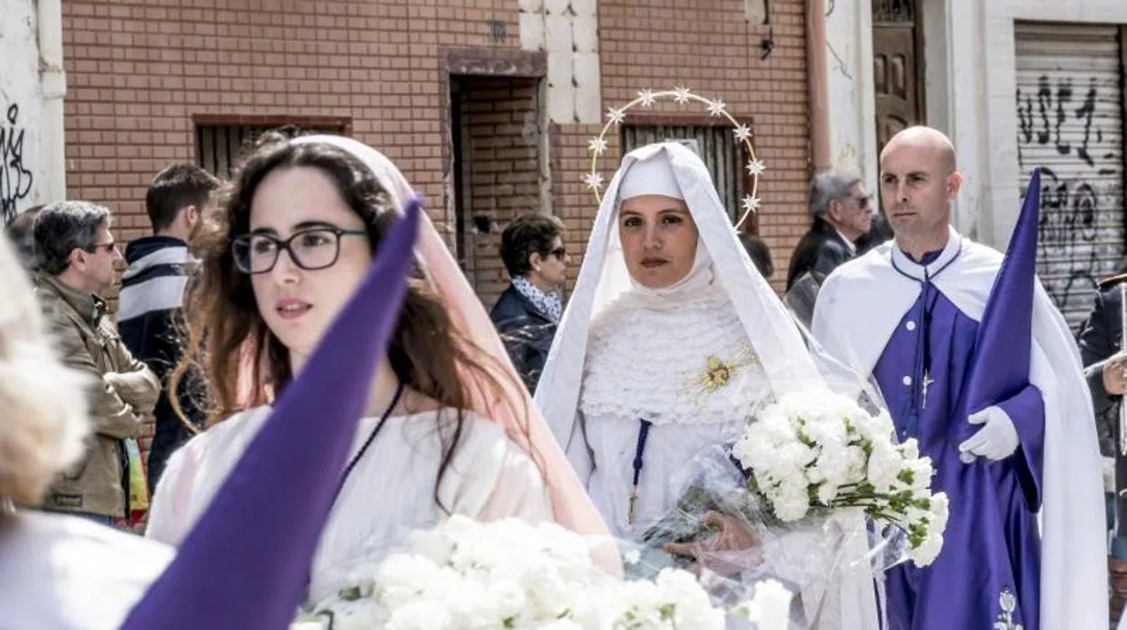 Imagen de archivo tomada durante una procesión de la Semana Santa Marinera