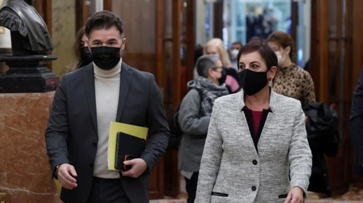 Gabriel Rufían y Mertxe Azipurua en el Congreso en una imagen de archivo