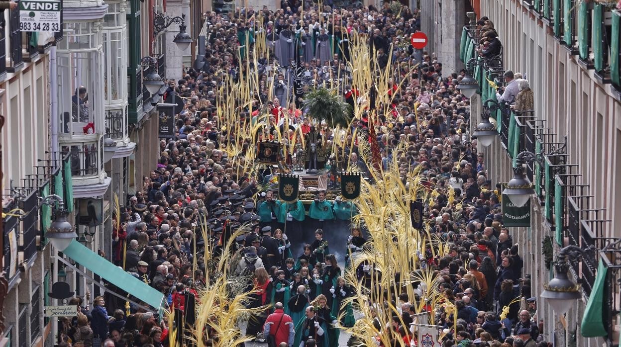 Calle Platerías durante la procesión de 'La Borriquilla'