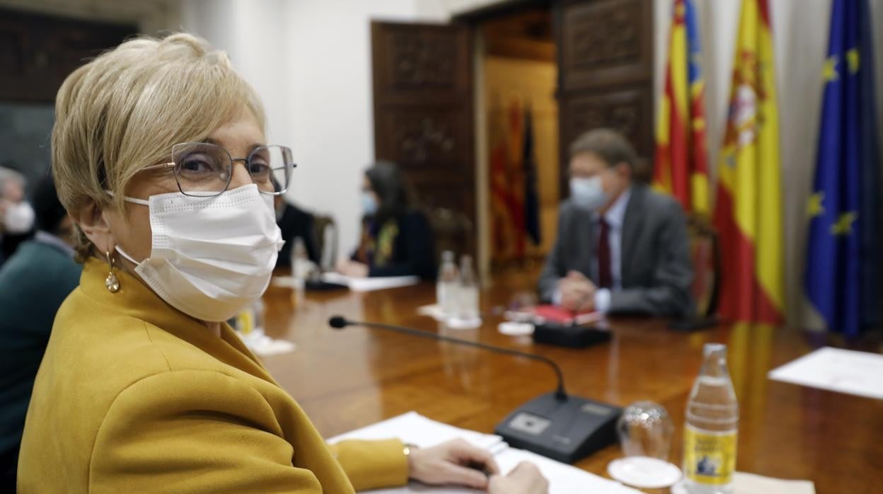 La consellera Ana Barceló, en la reunión de este jueves con el presidente Ximo Puig