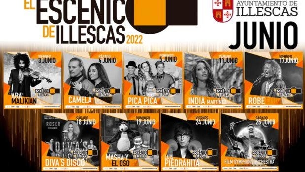 Conciertos de Robe, Ara Malikian, India Martínez y Camela en Illescas