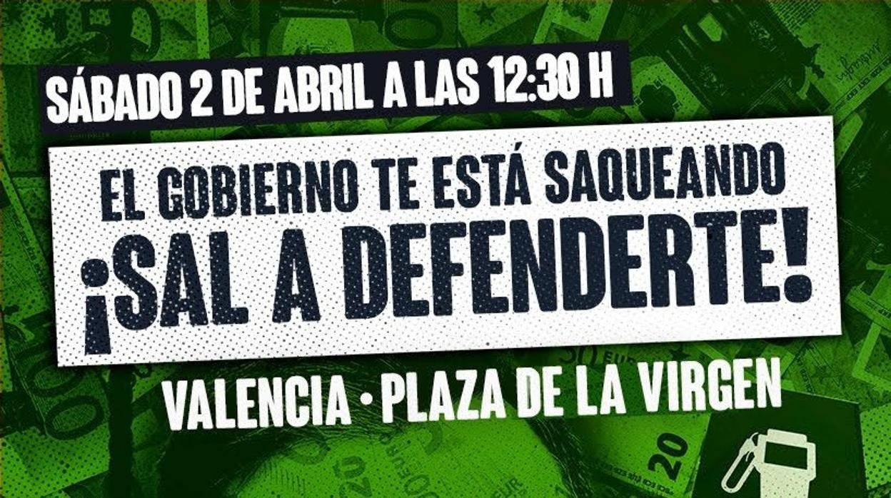 Cartel promocional de la manifestación convocada por Vox en Valencia