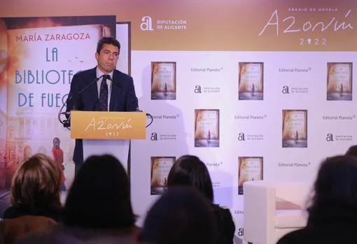 Carlos Mazón, durante su intervención en la presentación de la novela