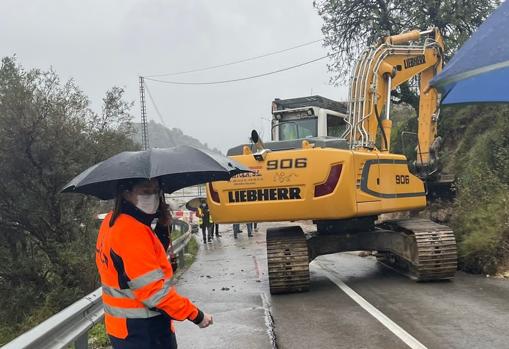 Obras en otra de las vías afectadas por el temporal