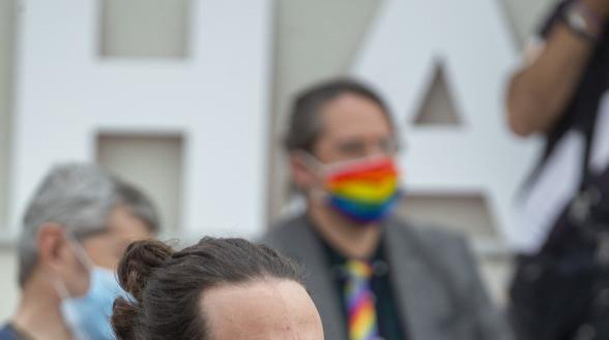 Pablo Iglesias, exvicepresidente, durante la campaña electoral del 4M en Madrid, 2021