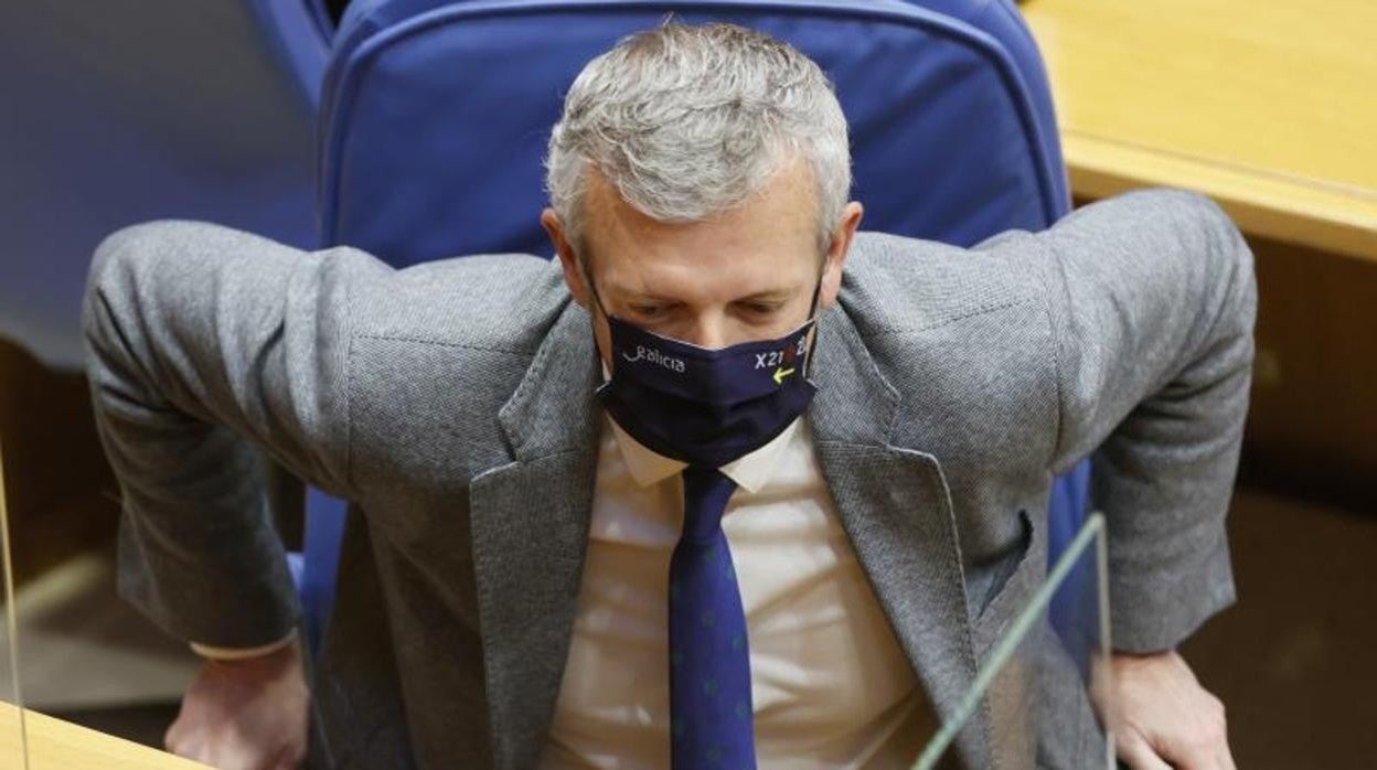 El vicepresidente de la Xunta, Alfonso Rueda, en el Parlamento gallego