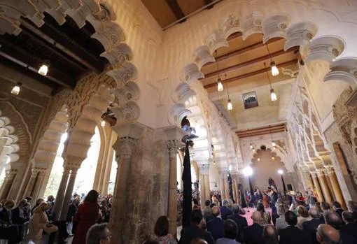 Palacio de la Aljafería, sede de las Cortes de Aragón, durante la celebración del acto institucional con motivo de la festividad de San Jorge