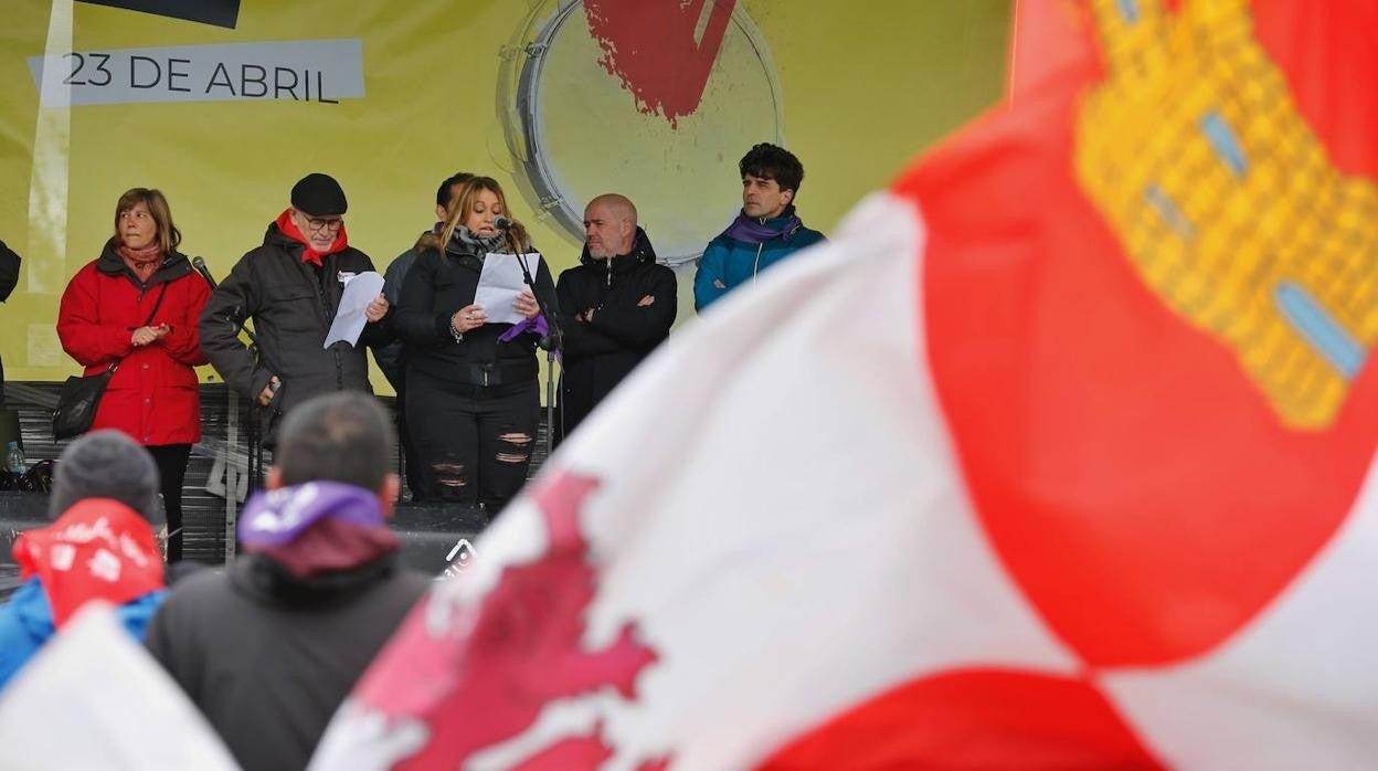 Lectura del manifiesto en el Día de Castilla y León en Villalar de los Comuneros