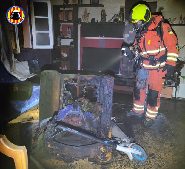 Un patinete eléctrico causa un incendio en una vivienda de la localidad valenciana de Paiporta