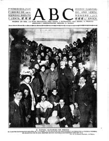 Portada de ABC con imagen del jurista en un acto en México en 1910