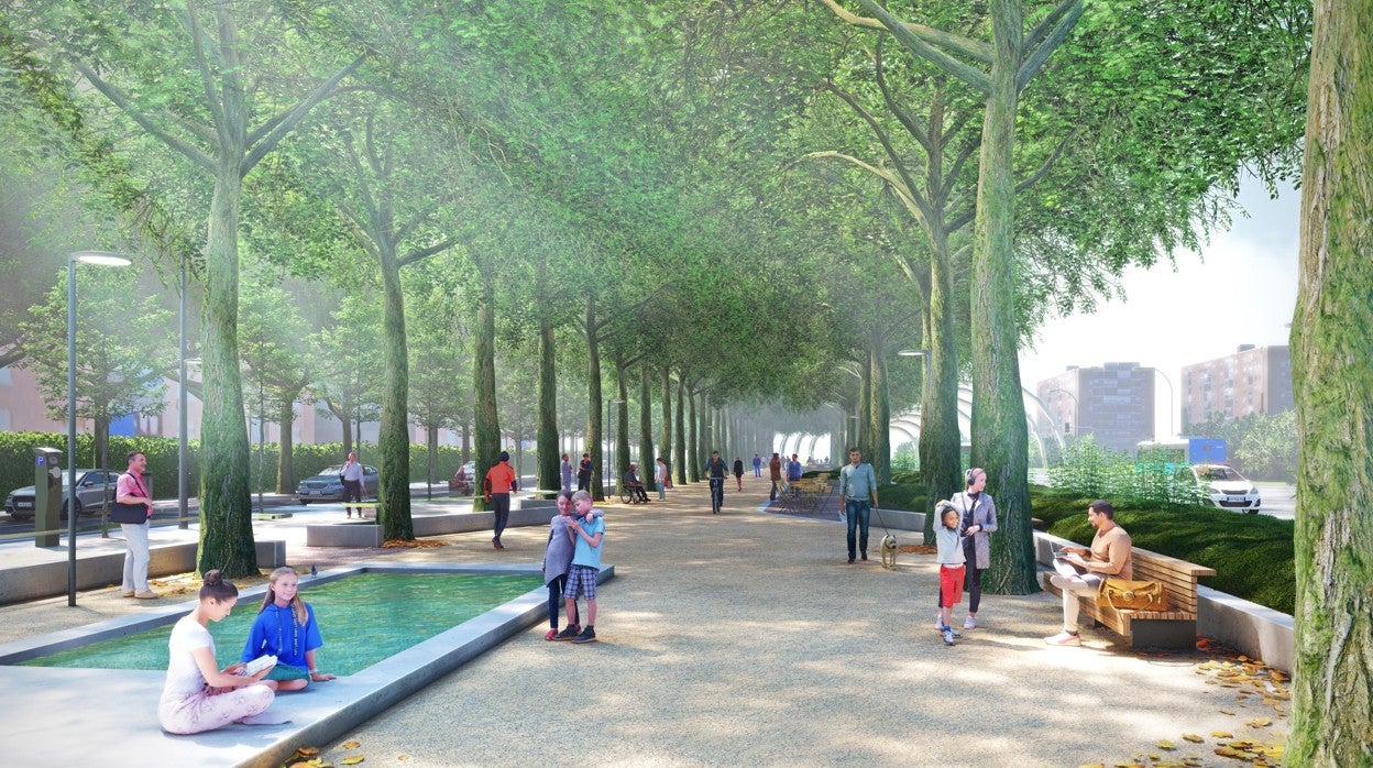 Recreación del proyecto de reforma de la avenida de la Ilustración, en el barrio del Pilar (Fuencarral-El Pardo)