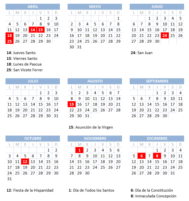 Festivos Valencia 2022: así queda el lunes 2 de mayo en el calendario laboral