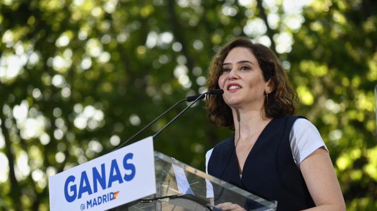 Ayuso, esta tarde, en el acto de presentación de su candidatura en Madrid