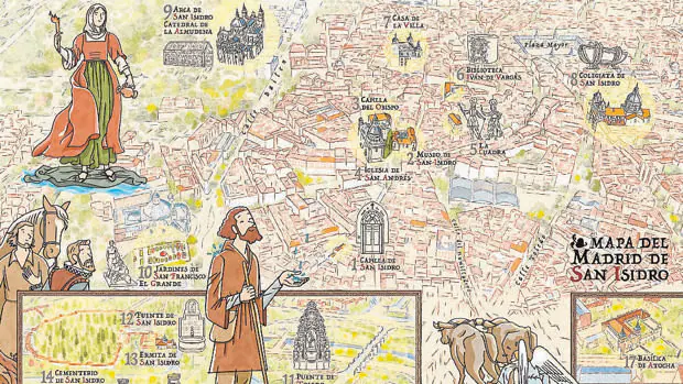 Vida y milagros de San Isidro en un mapa: el ayuntamiento marca 17 enclaves de Madrid