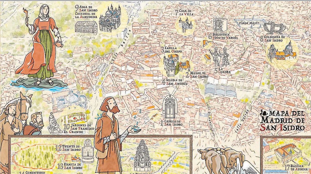 El mapa ilustrado del ayuntamiento 'El Madrid de San Isidro'