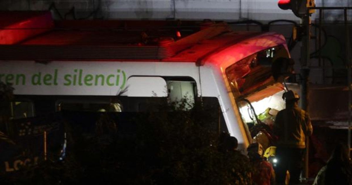 Imagen de uno los trenes accidentados en Sant Boi de Llobregat