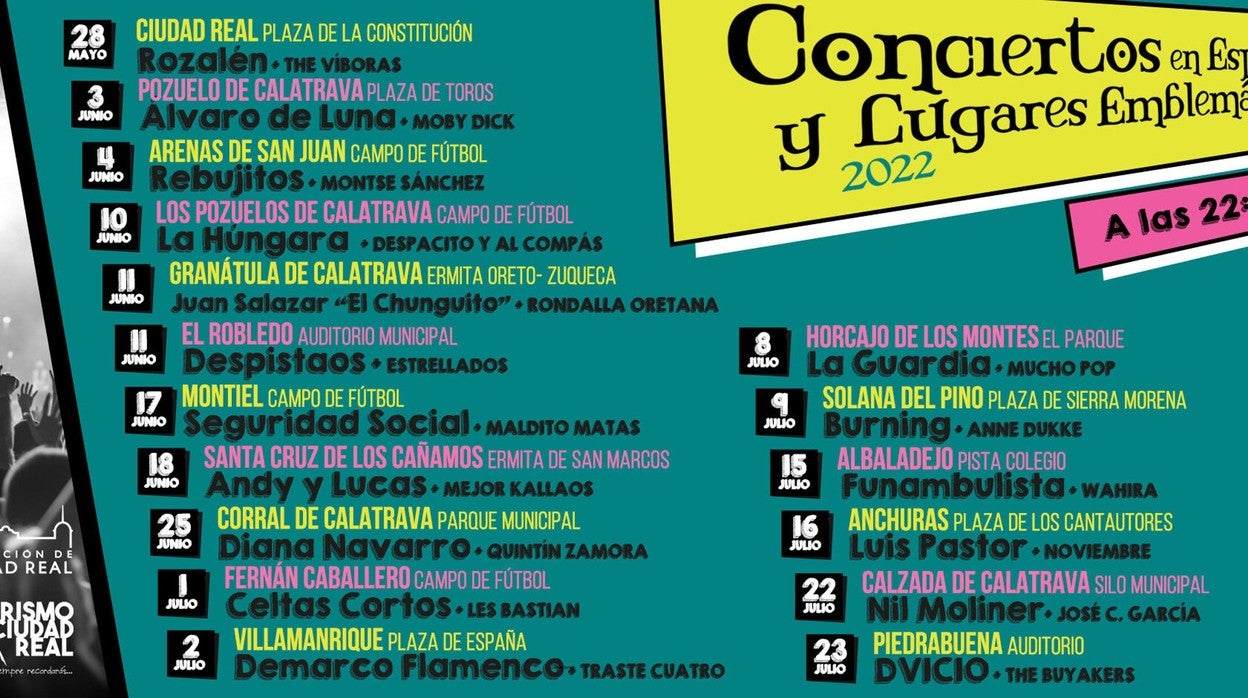 La Diputación organiza 17 conciertos «emblemáticos» en la provincia de Ciudad Real