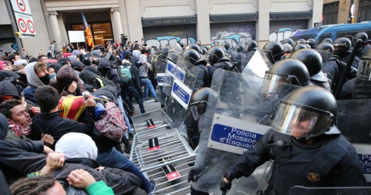 Protesta durante el Consejo de Ministros, celebrado en Barcelona en diciembre de 2018