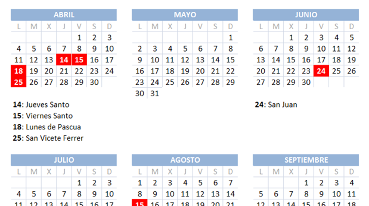 Calendario laboral 2022 en Valencia: por qué es festivo este año el 24 de junio