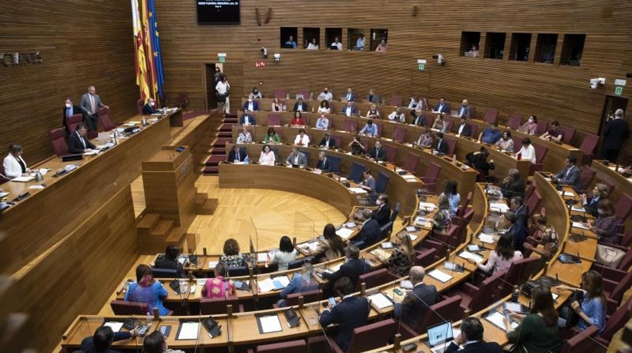 Imagen de las Cortes Valencianas durante un pleno