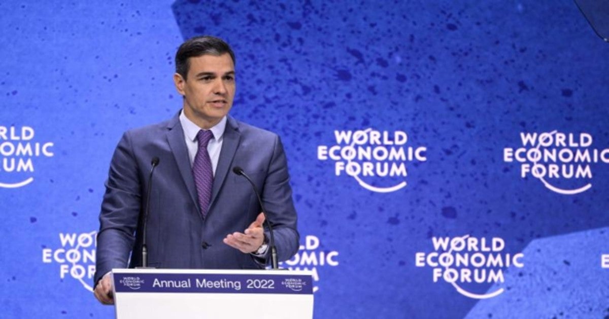 Pedro Sánchez, en su intervención este martes en Davos