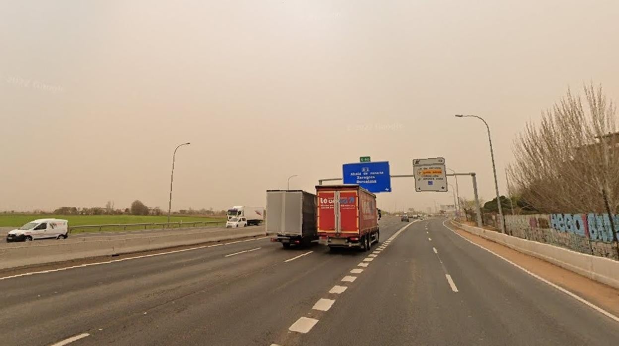 Lugar donde ha tenido el accidente, en la A-2