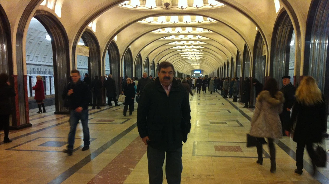 Jesús Trabada en el Metro de Moscú