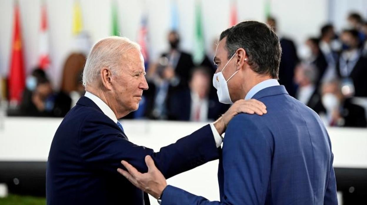 Joe Biden y Pedro Sánchez el pasado octubre durante una cumbre del G20 en Roma