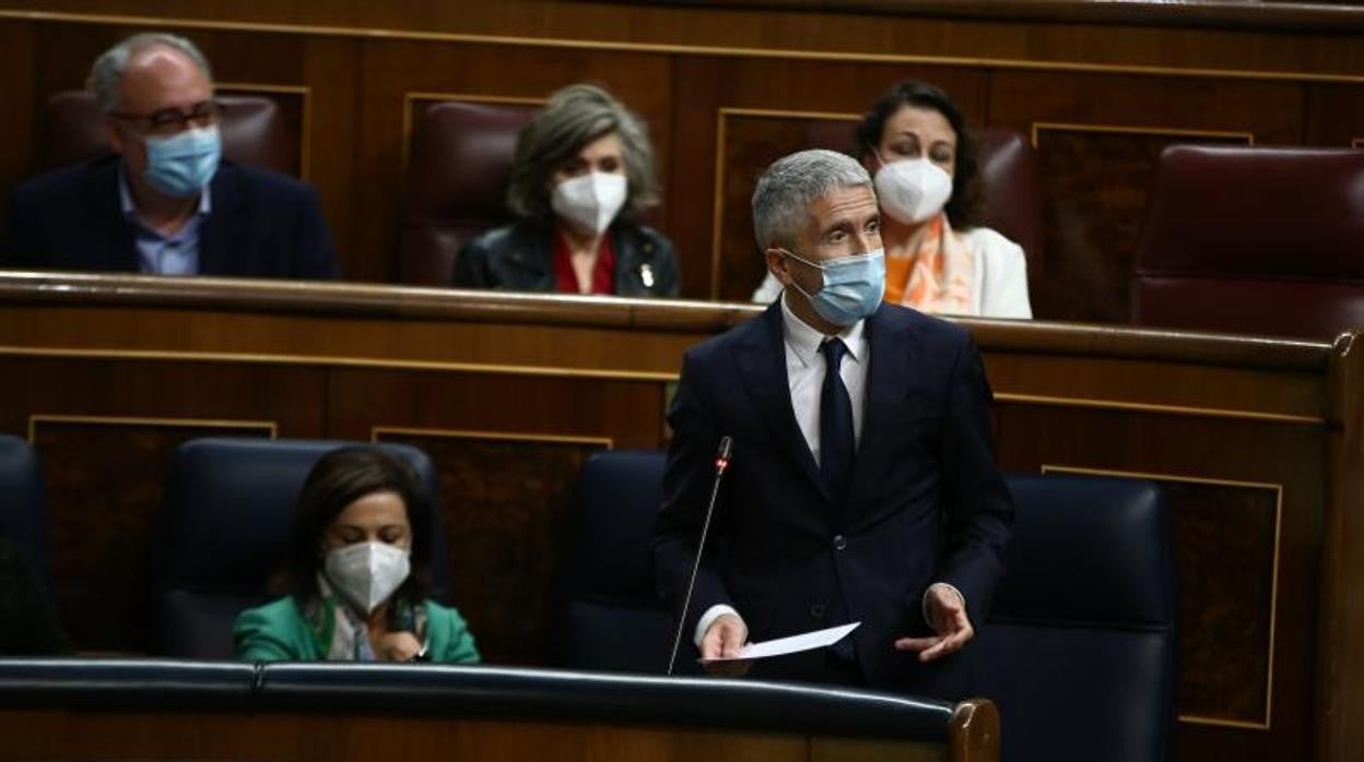 Margarita Robles y Grande-Marlaska en pleno sesión de control al Gobierno en el Congreso de los Diputados
