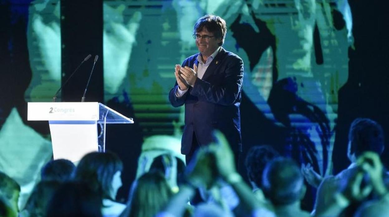 Puigdemont, el pasado 4 de junio, durante el congreso de Junts