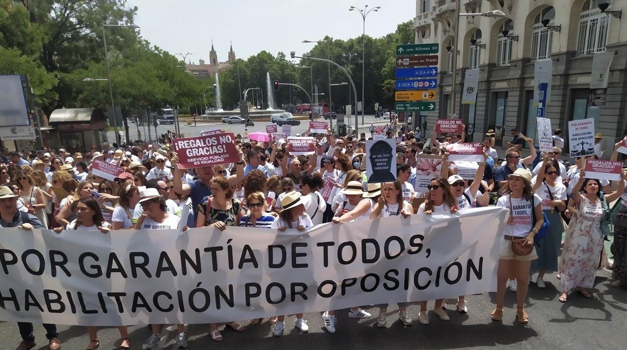 Manifestación de funcionarios municipales este martes en Madrid