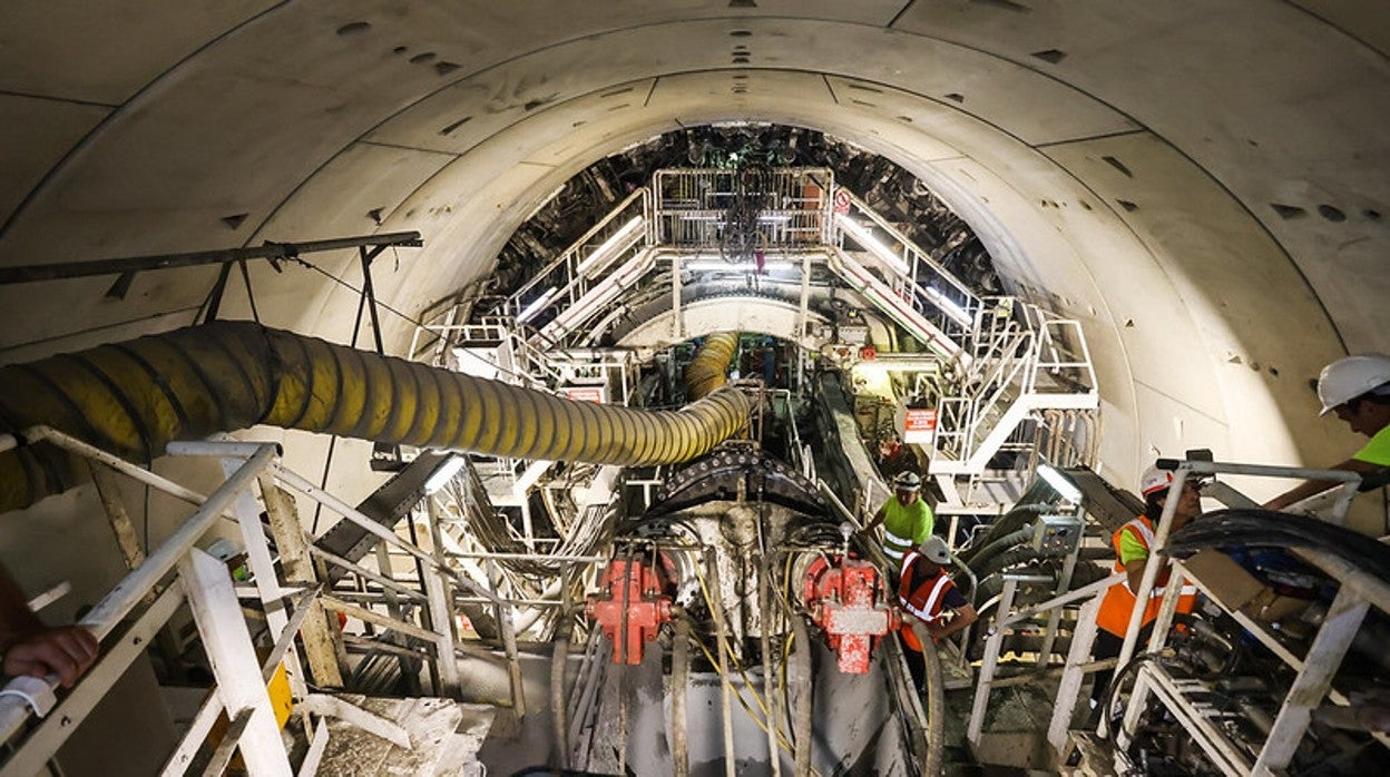 Un detalle de la tuneladora que este junio ha vuelto a trabajar