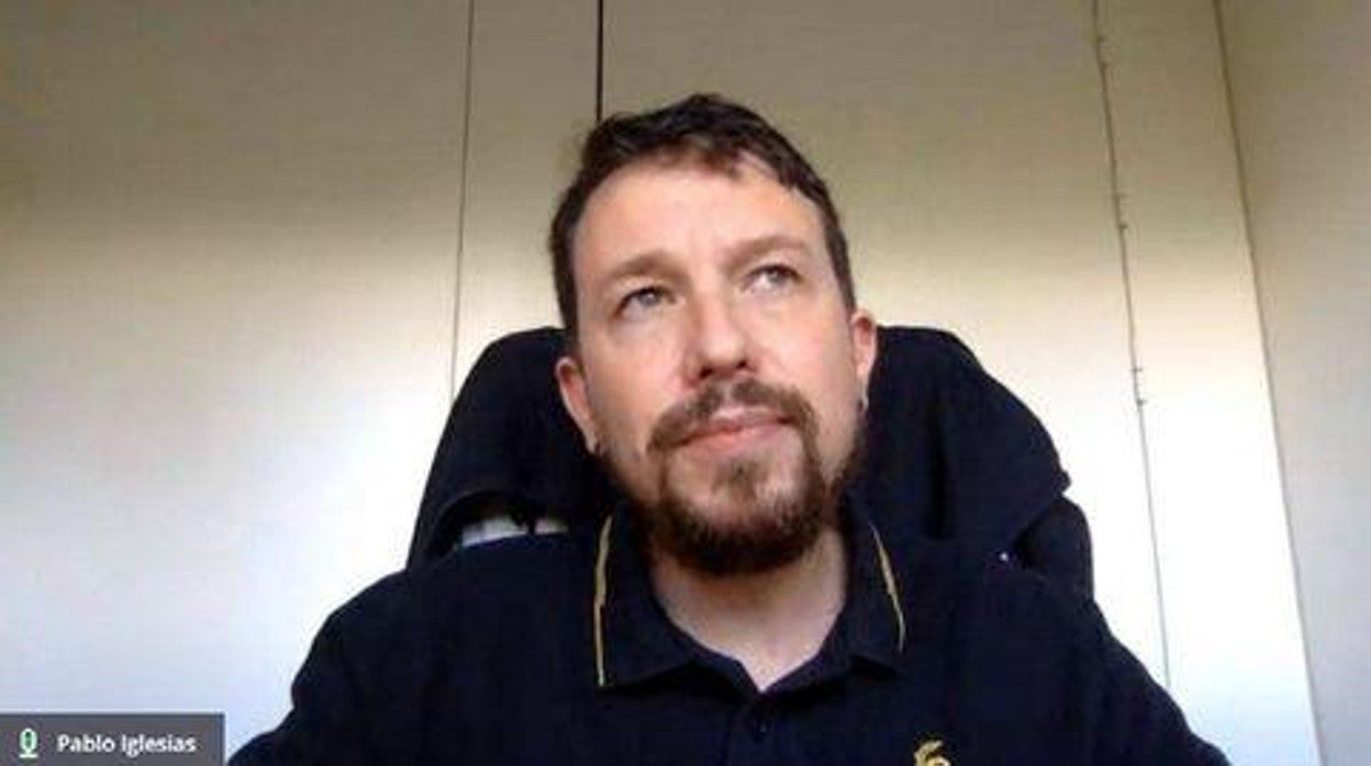 Pablo Iglesias en una conferencia online sobre comunicación