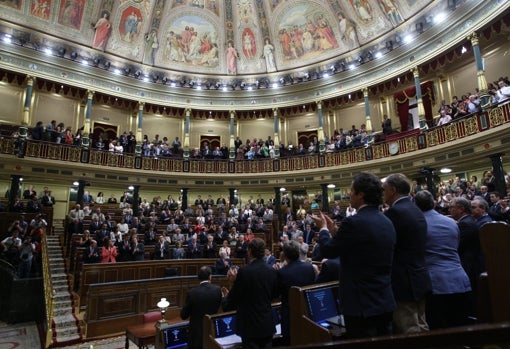 Homenaje de 2012, con Rajoy y Rubalcaba al frente de PP y PSOE, respectivamente