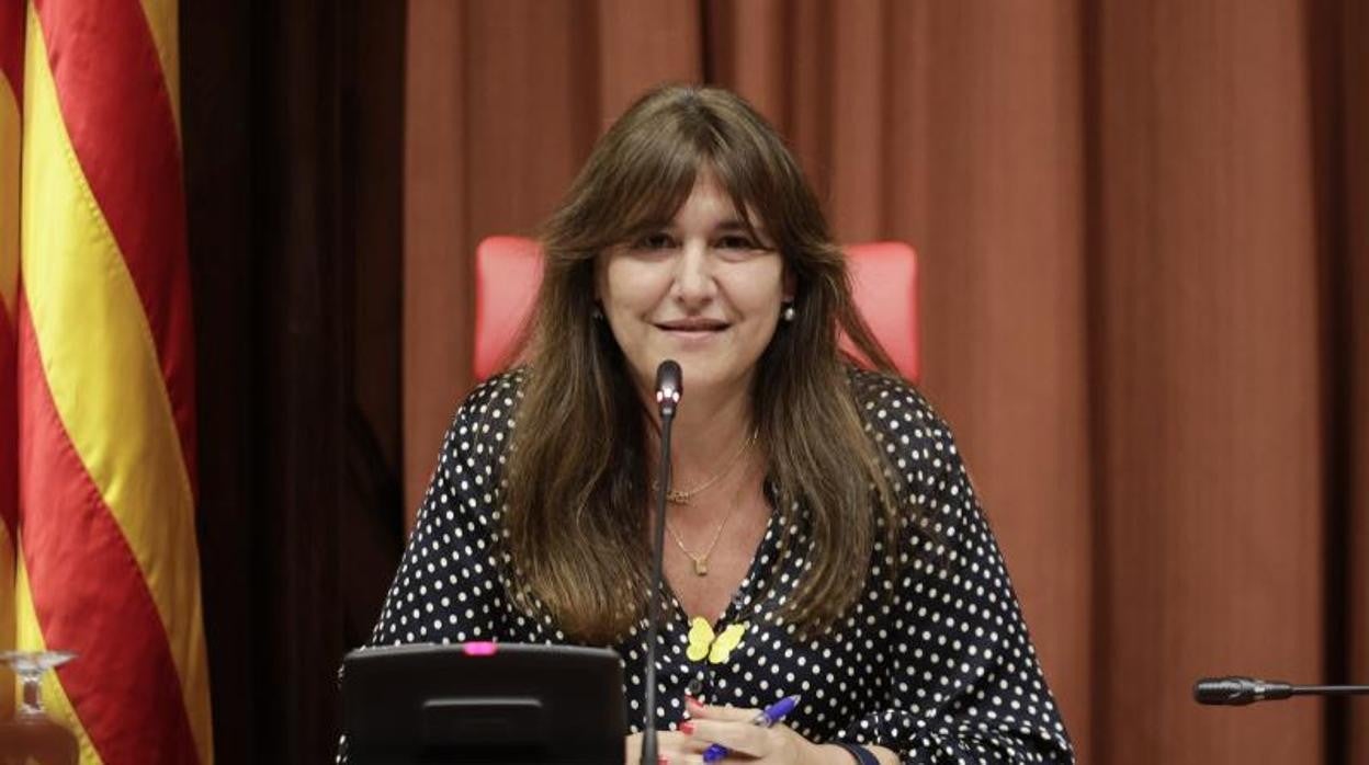 La presidenta del Parlament, Laura Borràs, durante el pleno del pasado jueves