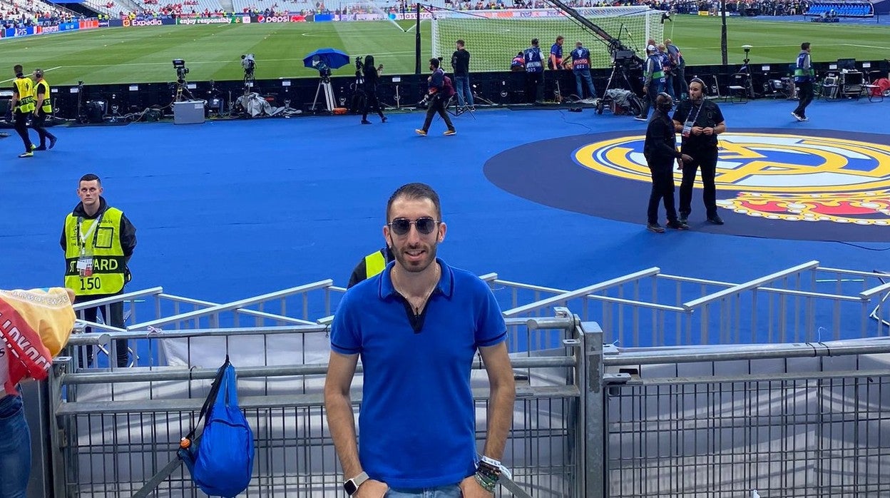 Iván del Dedo, en la reciente final de Champions entre el Real Madrid y el Liverpool en París