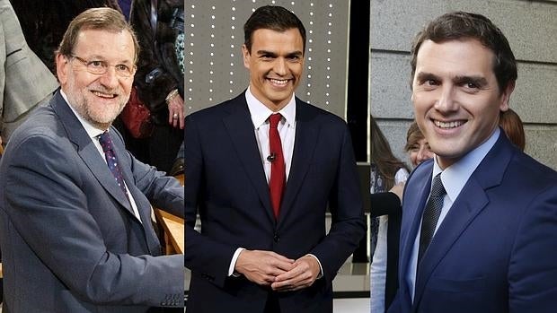 Mariano Rajoy, Pedro Sánchez y Albert Rivera