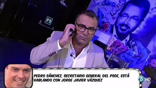 Jorge Javier en conversación con Sánchez en «Sálvame»