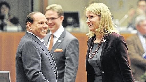 Con Berlusconi en la Eurocámara, en 2011