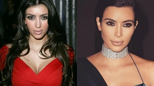 Kim Kardashian en 2007 y en 2016