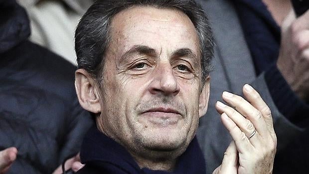 Sarkozy en la grada del Paris Saint-Germain, el pasado sábado