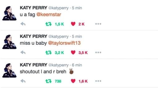 Tuits de la cuenta de Katy Perry