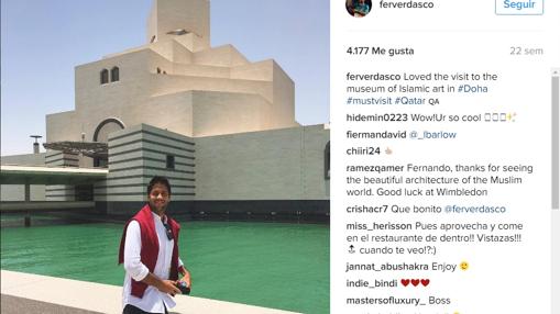 Fernando Verdasco publicó una imagen en Instagram del museo de Arte Islámico de Doha