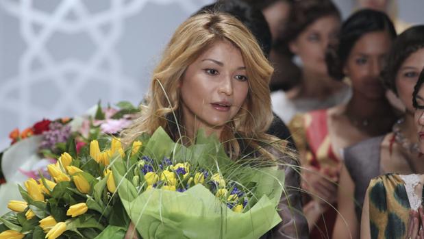 Gulnara durante un pase de modelos