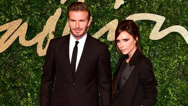 David Beckham y su esposa Victoria en 2015