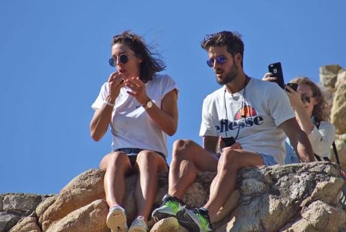 Feliciano en Acapulco (México), junto a la tenista alemana Andrea Petkovic