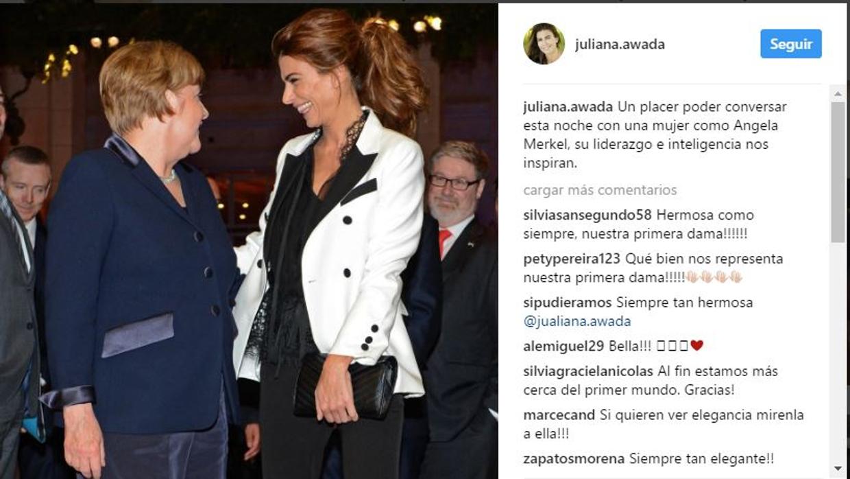 La Primera Dama argentina elogia a Merkel en las redes