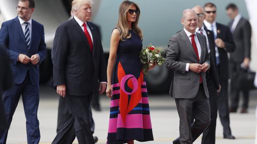 Donald y Melania Trump en su llegada a Polonia