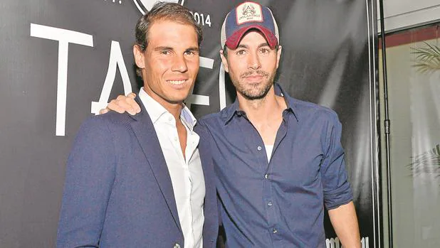 Enrique Iglesias y Rafa Nadal, el pasado mes de marzo, en la inauguración de Tatel Miami